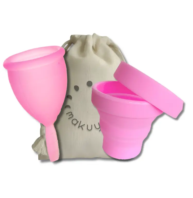 Copa Menstrual Rosada + Vaso Limpiador