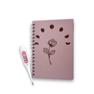 Pack Primeros Pasos de Makuyen: termómetro basal Vinca Lite rosado y Registro Esencial para comenzar a observar el ciclo.